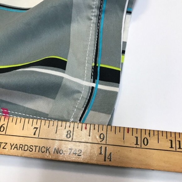 Nasimi Beach Mens XXL Waist 39in Board Swim Shorts Hook Loop Closure Plaid Gray - Picture 16 of 16